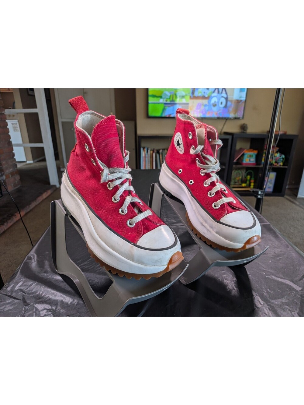 Converse Run Star Sketch Hike Platform High Red Women 5.5 Mens 4
